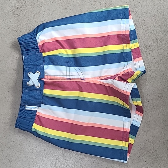 Rugged Butts Baby Boy Swim Trunks in Sunset Stripe | 6-12 Months - Picture 5 of 10